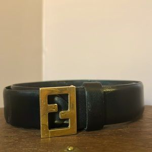 Fendi black leather belt - 90cm/35.5”